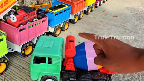 Wow Long Tronton Truck Car Unloading Car Toy Car Fire Truck, Bulldozer, Roller Truck