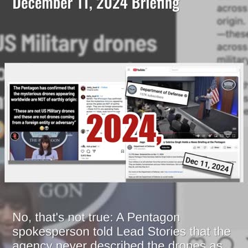 Fact Check: Pentagon Did NOT Say Drones 'Not Of Earthly Origin' In December 11, 2024 Briefing