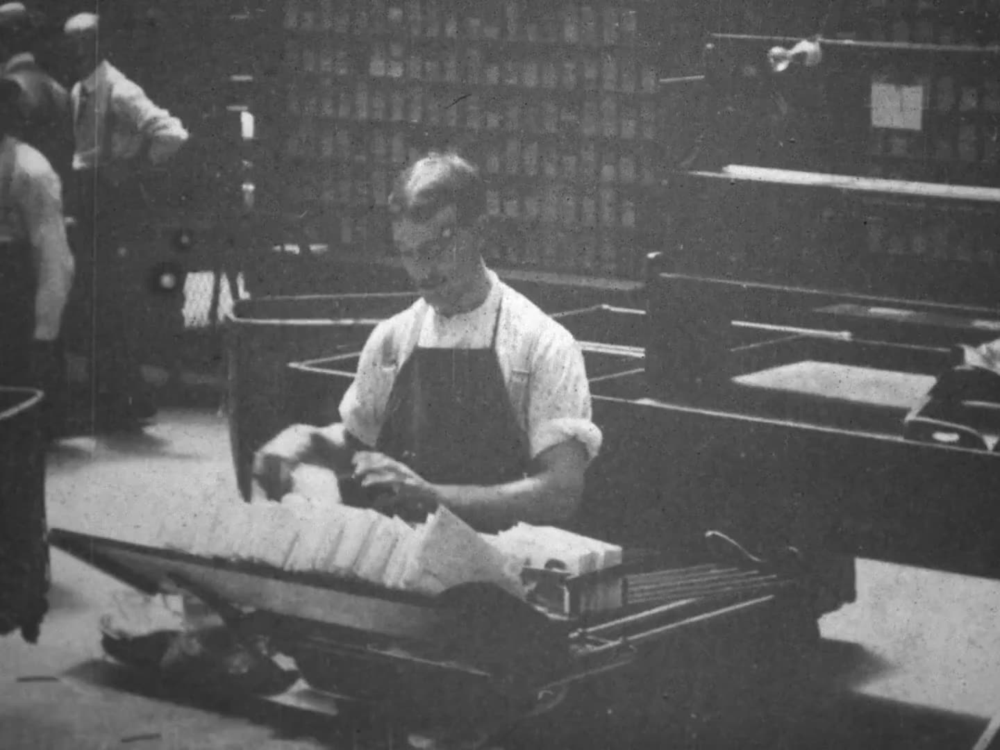 Cancelling Machine, United States Post Office (1903 Original Black & White Film)