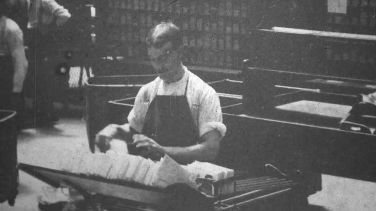 Cancelling Machine, United States Post Office (1903 Original Black & White Film)