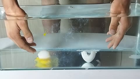 Breaking eggs under water