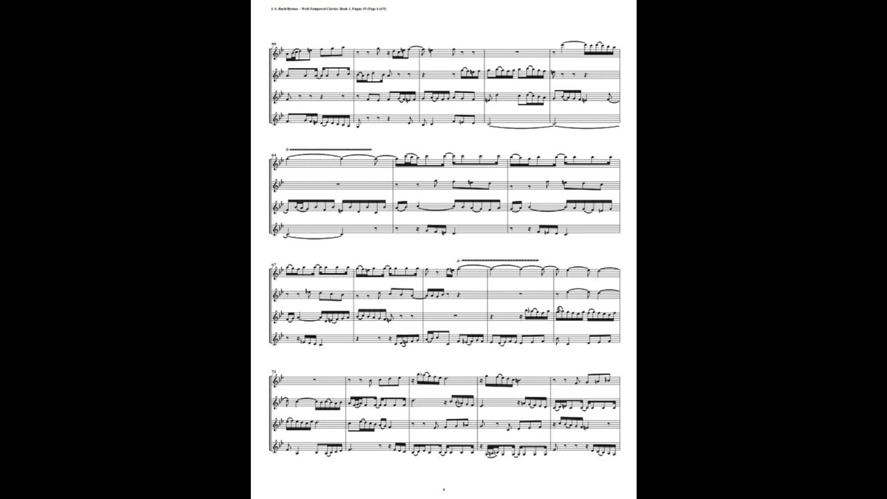 J.S. Bach - Well-Tempered Clavier: Part 1 - Fugue 15 (Clarinet Quartet)