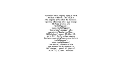 How can I create a window with transparent background with swift on osx