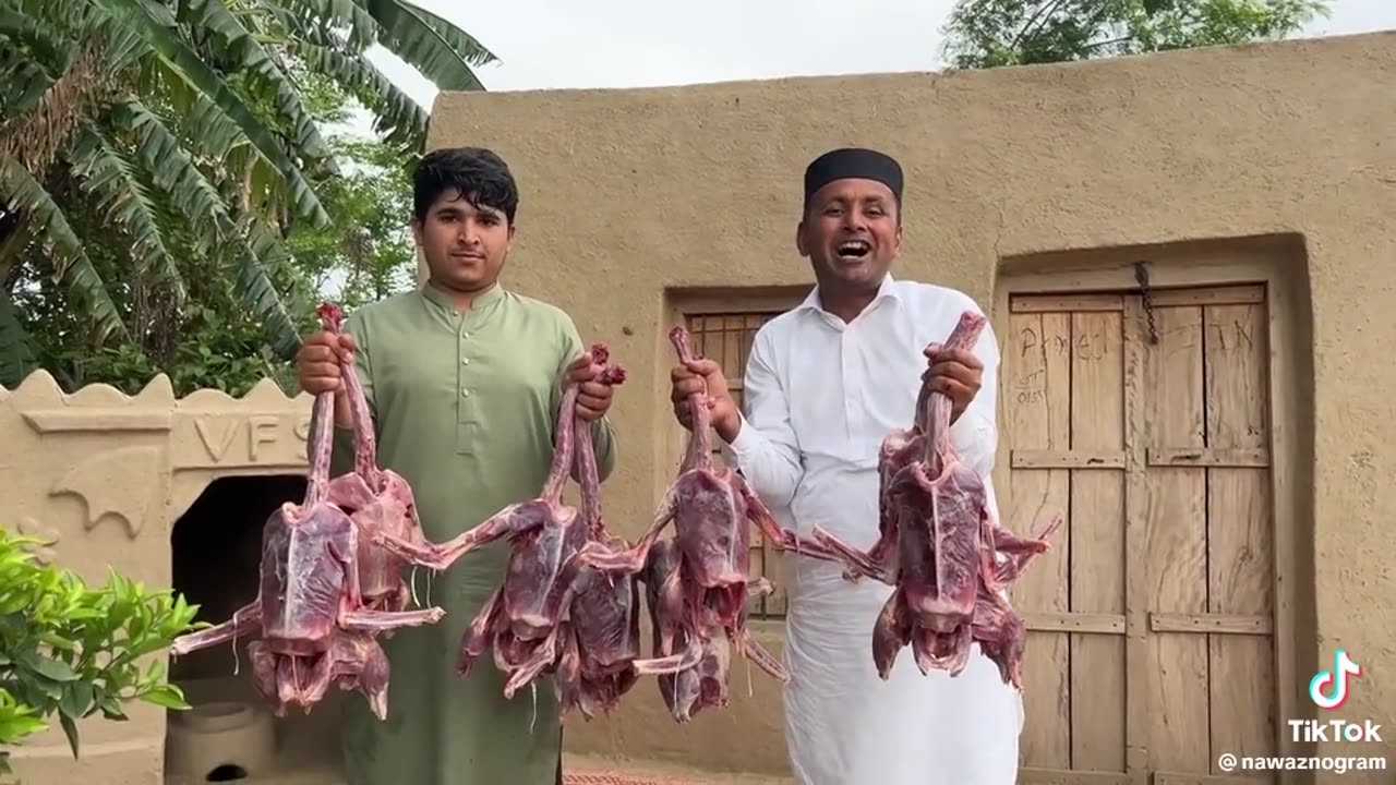 Pakistani's village sheff Making duck meat desi style must watch