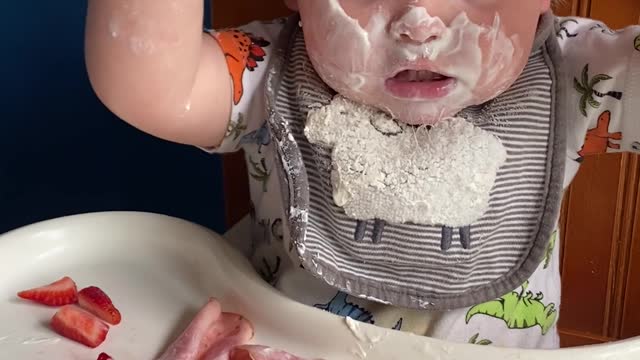 Baby Makes Mess With Yogurt