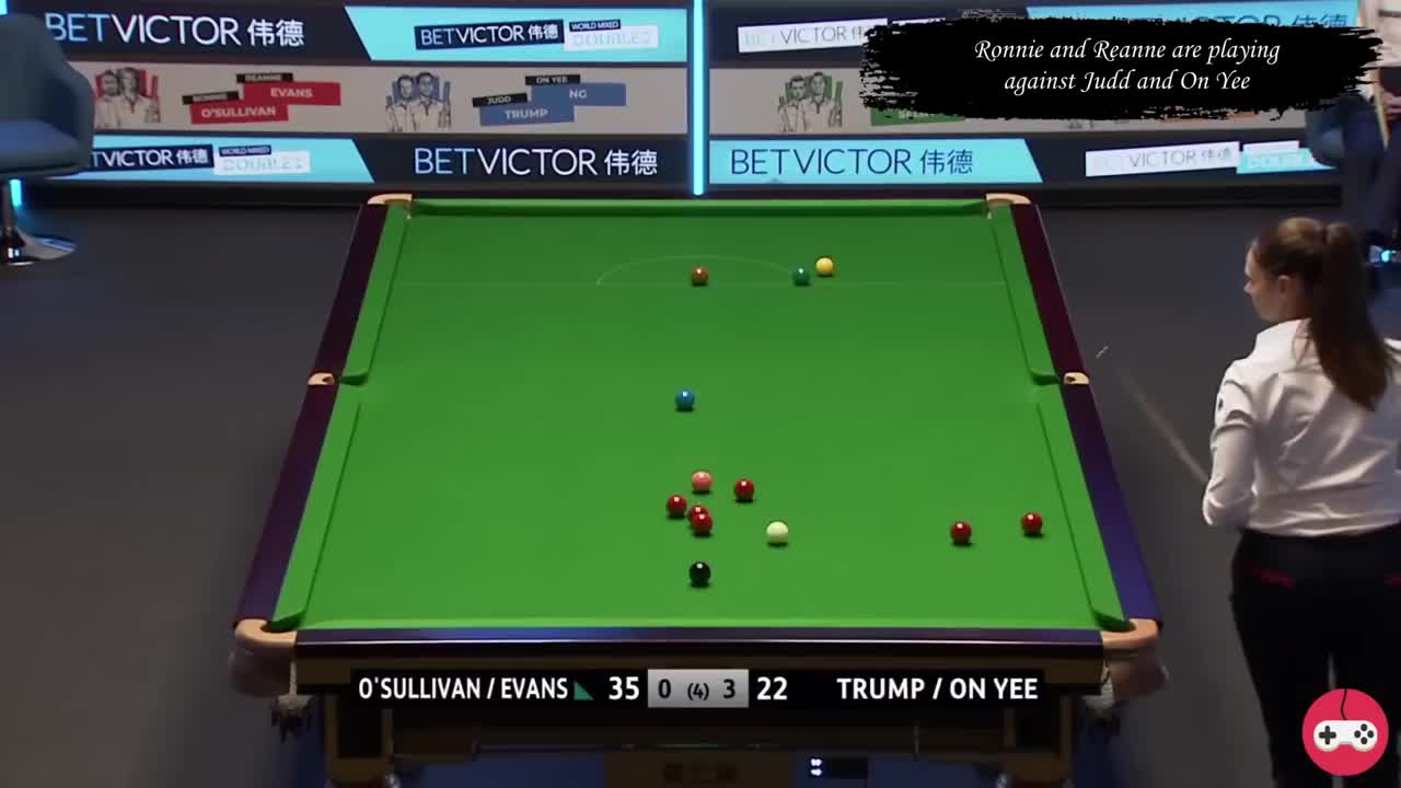 SNOOKER REANNE EVANS SHOWS HER SKILLS - WORLD MIXED DOUBLES 2022