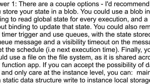How to persist state in Azure Function the cheap way