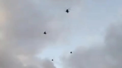 Dozens of attack helicopters make their way into Ukraine