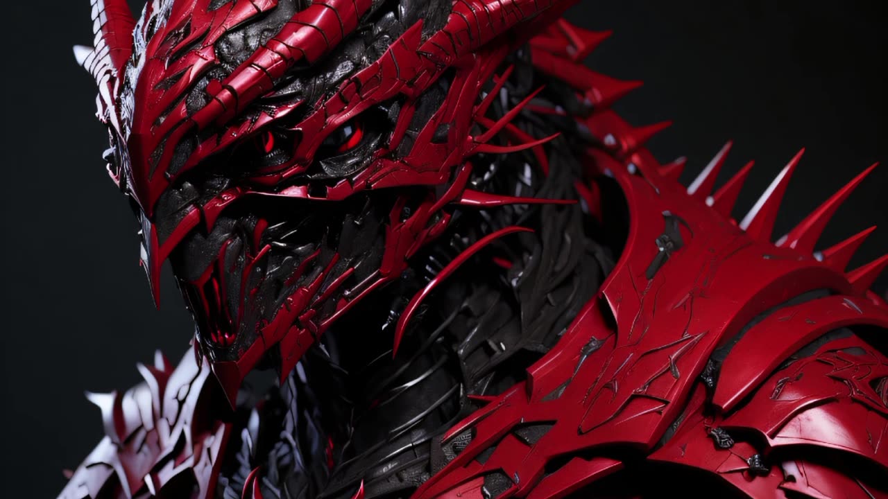 The Red Cyborg Dragon Knight Character Image By AI