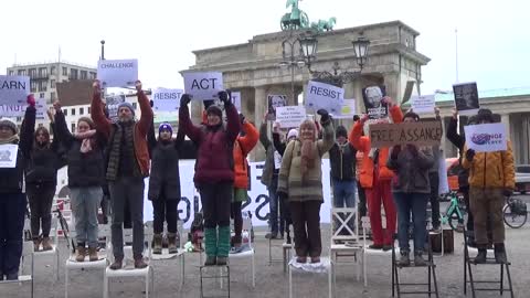 Protestaktion für Julian Assange