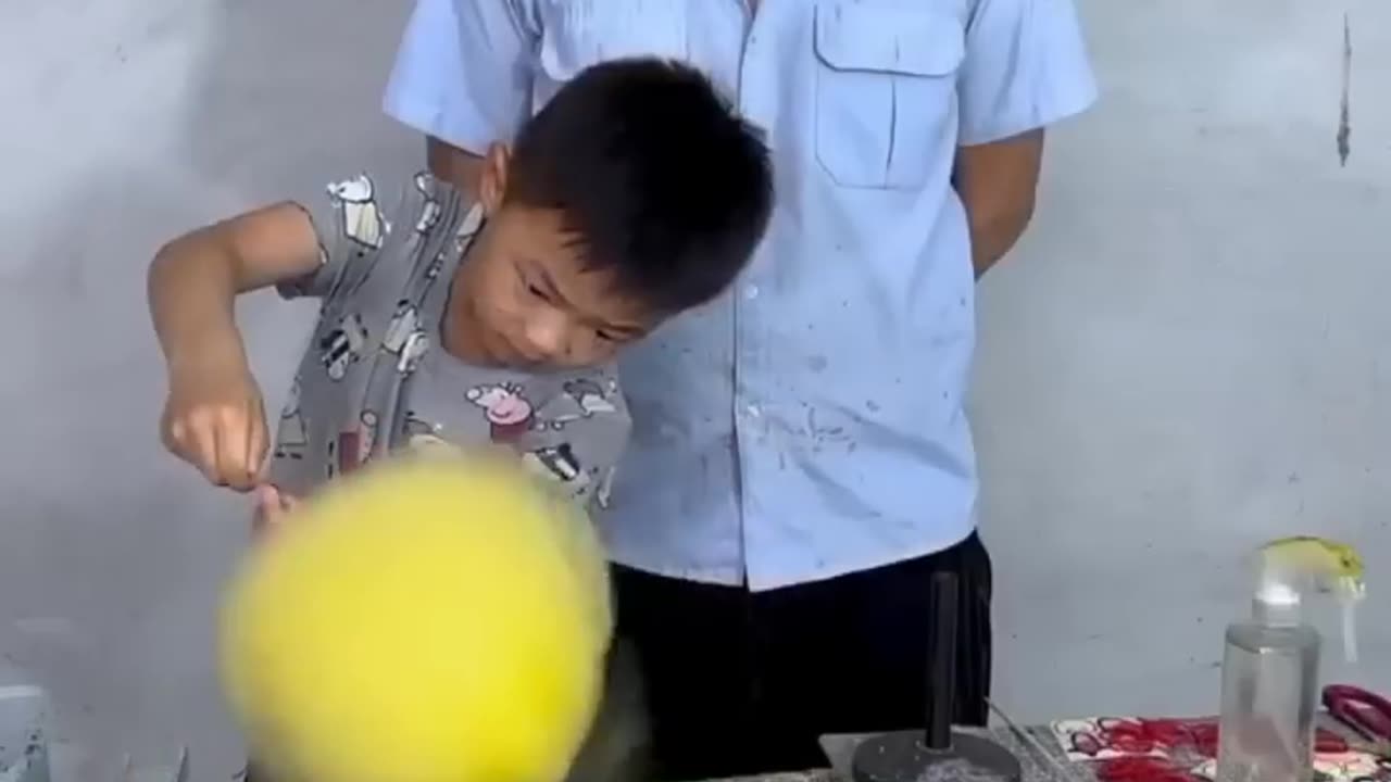 HE MADE COTTON CANDY FOR HIS PAPA