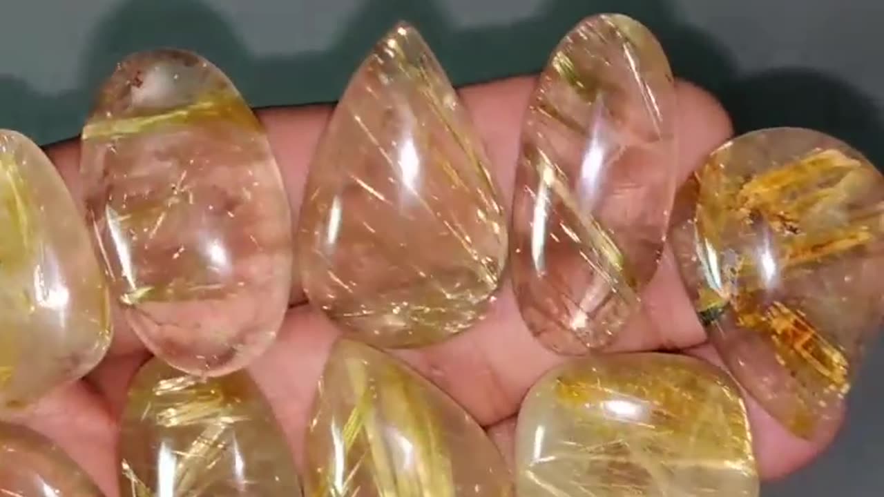 Buy Golden Rutilated Quartz Stone Online at CabochonsForSale