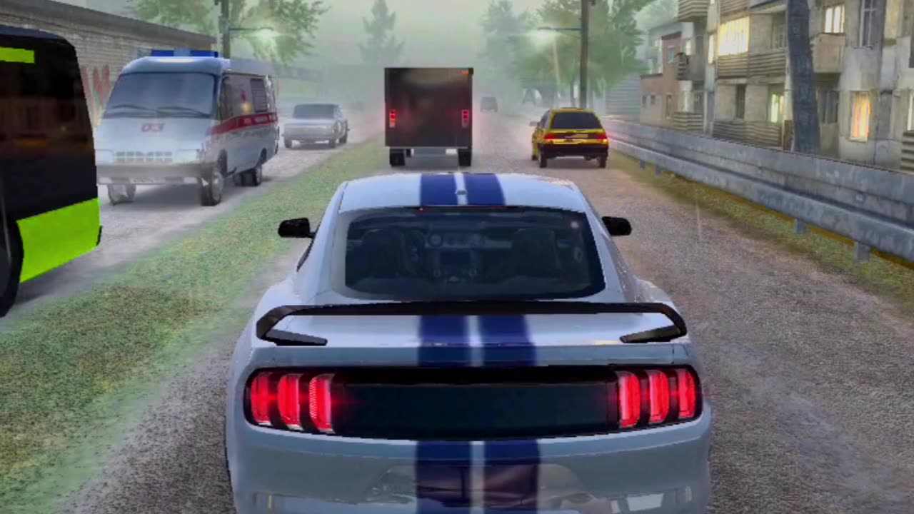 Driving Mustang in high traffic