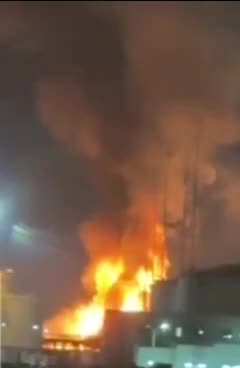Oil Terminal in St. Petersburg is Burning
