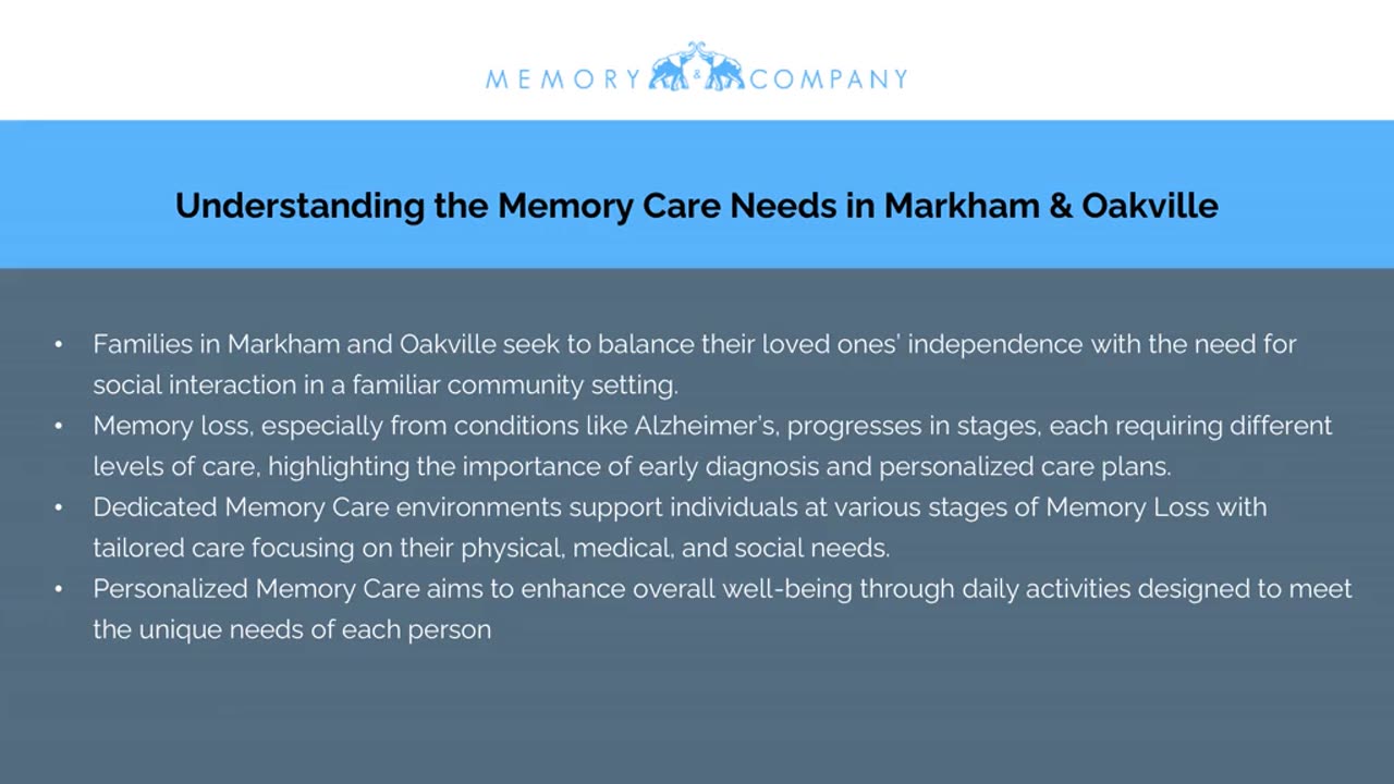 Memory Care Options for Markham & Oakville Families at Memory & Company