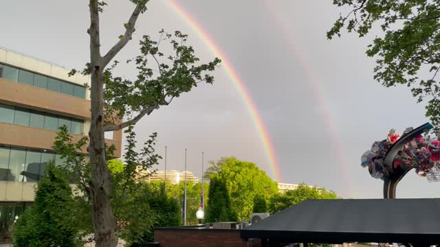 Stunning Double Rainbow Washington Harbour