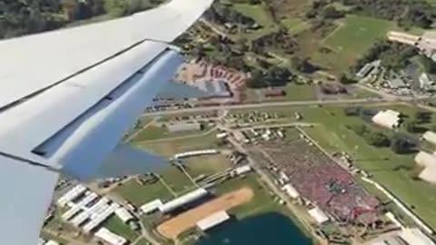 Trump Force One tips its wing to the historic crowd in Butler, PA