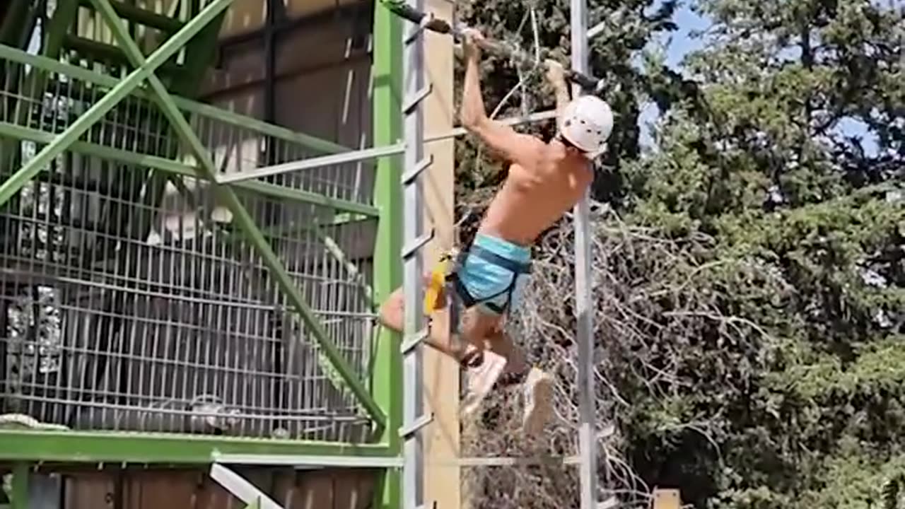 Guy attempts ridiculous salmon ladder challenge