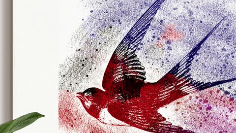 Red Cardinal Bird freedom from Mauritius Poster