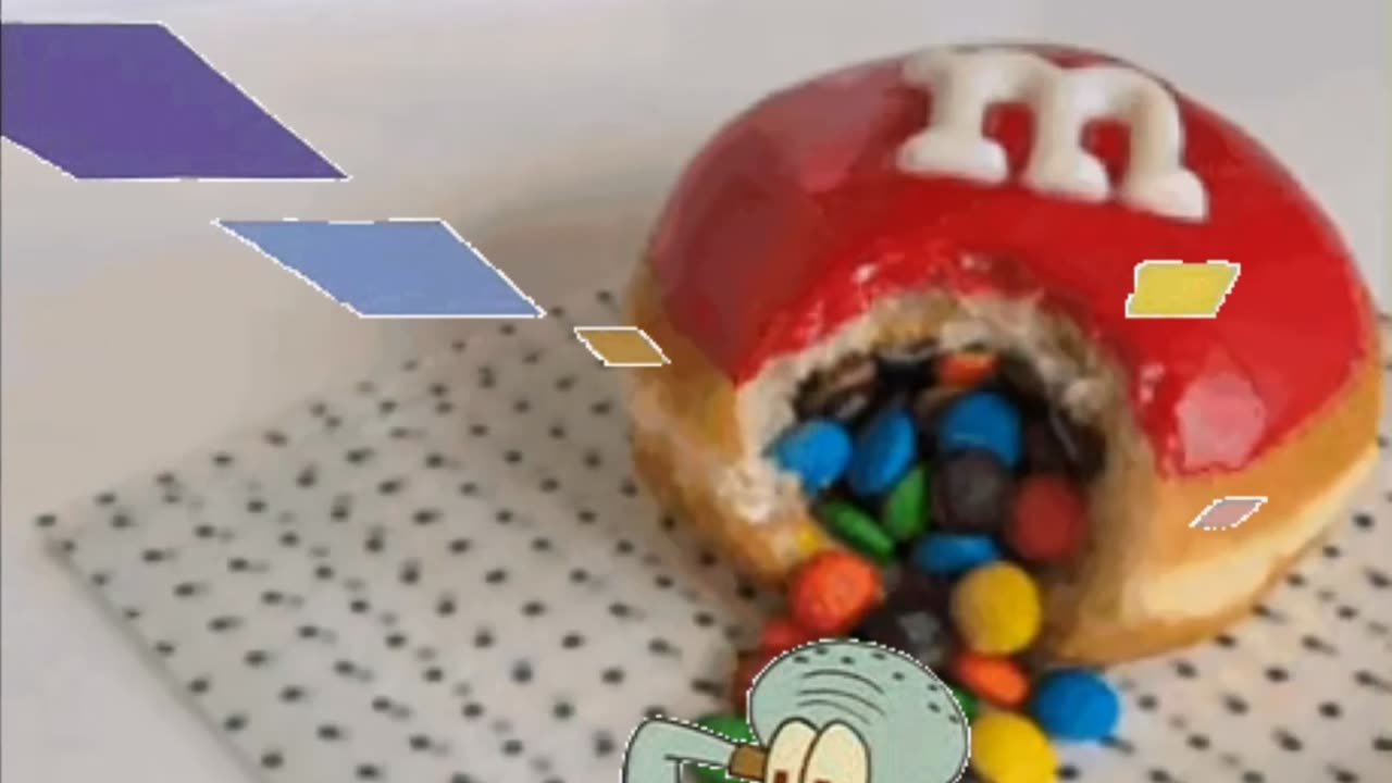 Squidward Is Playing With Tiles In Front Of A Krispy Kreme Donut 🍩