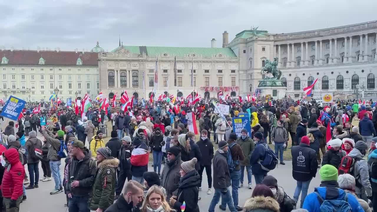 Vienna, Austria vaccine passport protest Jan. 8, 2022 (3)