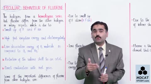 LEC#2 PECULIAR BEHAVIOUR OF FLUORINE