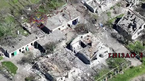 Shelling Russians Taking Cover in Destroyed Buildings
