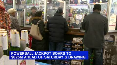 Powerball jackpot now sits at whopping $825 million prize