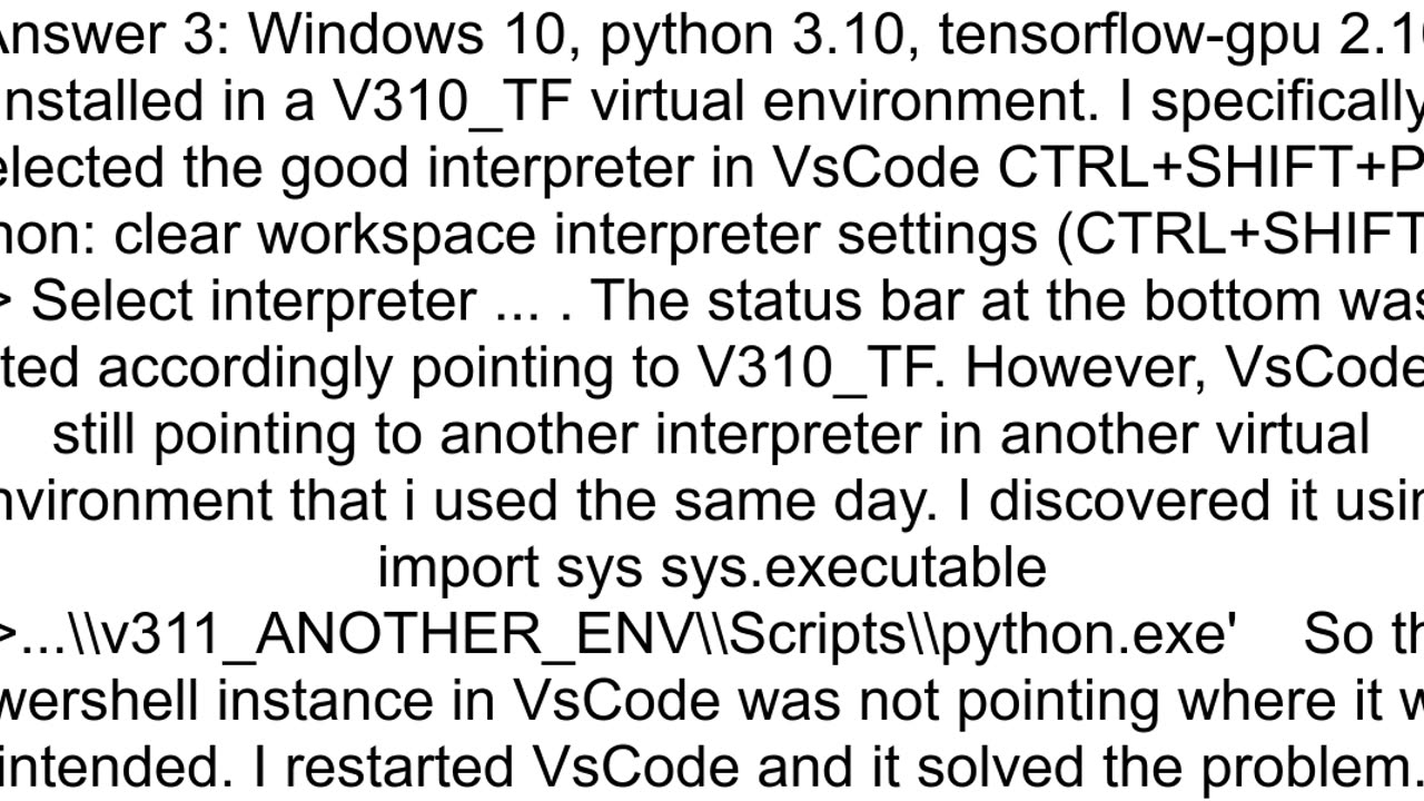 Cannot import tensorflow in vscode