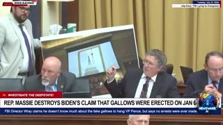 Massie w/ Wray on the stand: DESTROYS Biden's claim the J6 Gallows were built to hang Pence