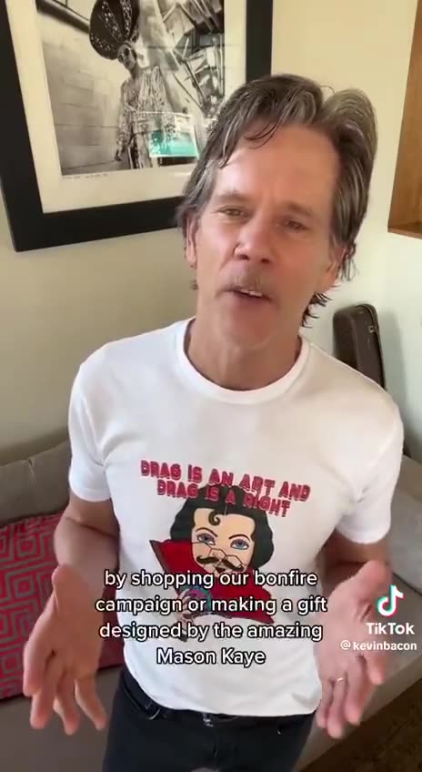 CREEPY Kevin Bacon Endorses DRAG QUEENS