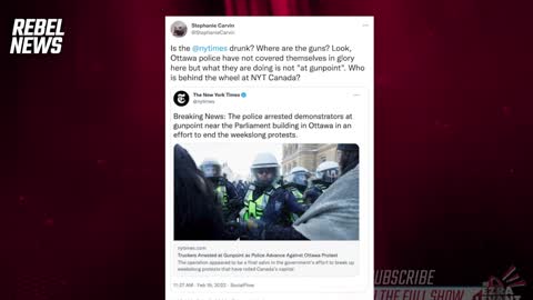 Canada Freedom Convoy New York Times said cops drew guns on Ottawa protesters