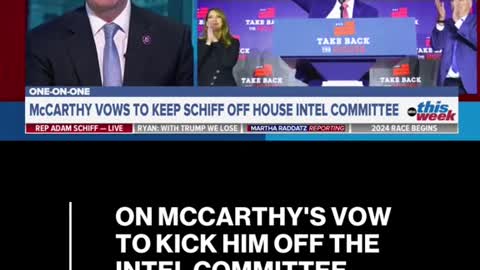 ON MCCARTHY'S VOWTO KICK HIM OFF THEINTEL COMMITTEE