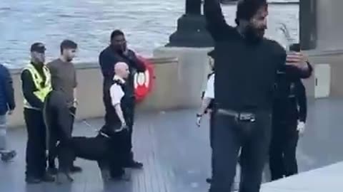 An immigrant nutter threatens to kill the police in London while they carry out an