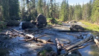 Central Oregon – Paulina Lake “Grand Loop” – Creek Flow Above Paulina Falls – 4K