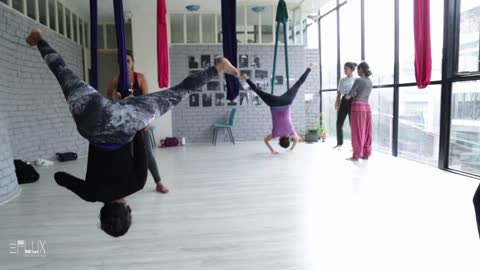 Aerial Yoga Classes in Bangalore Indiranagar at FLUX: Antigravity Yoga Routine in India