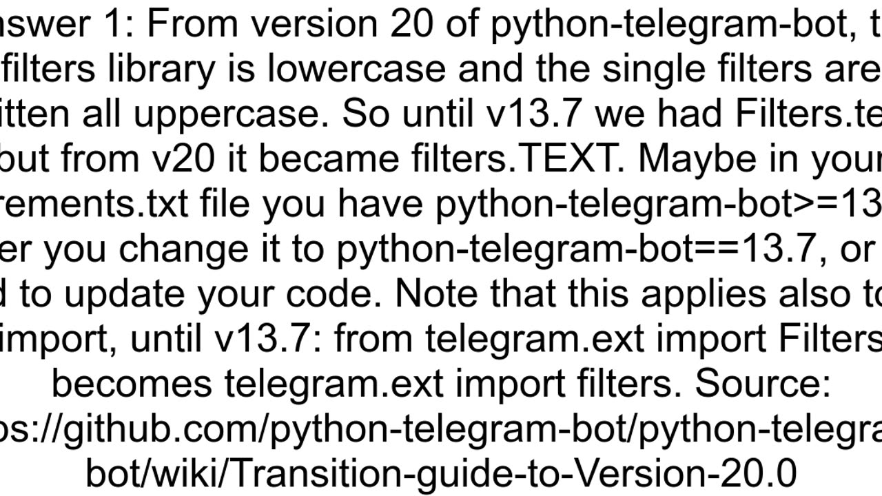 AttributeError module 39telegramextfilters39 has no attribute 39text39