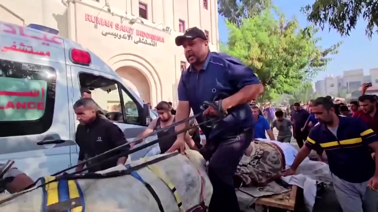 Gazan casualties transported on donkey-drawn cart