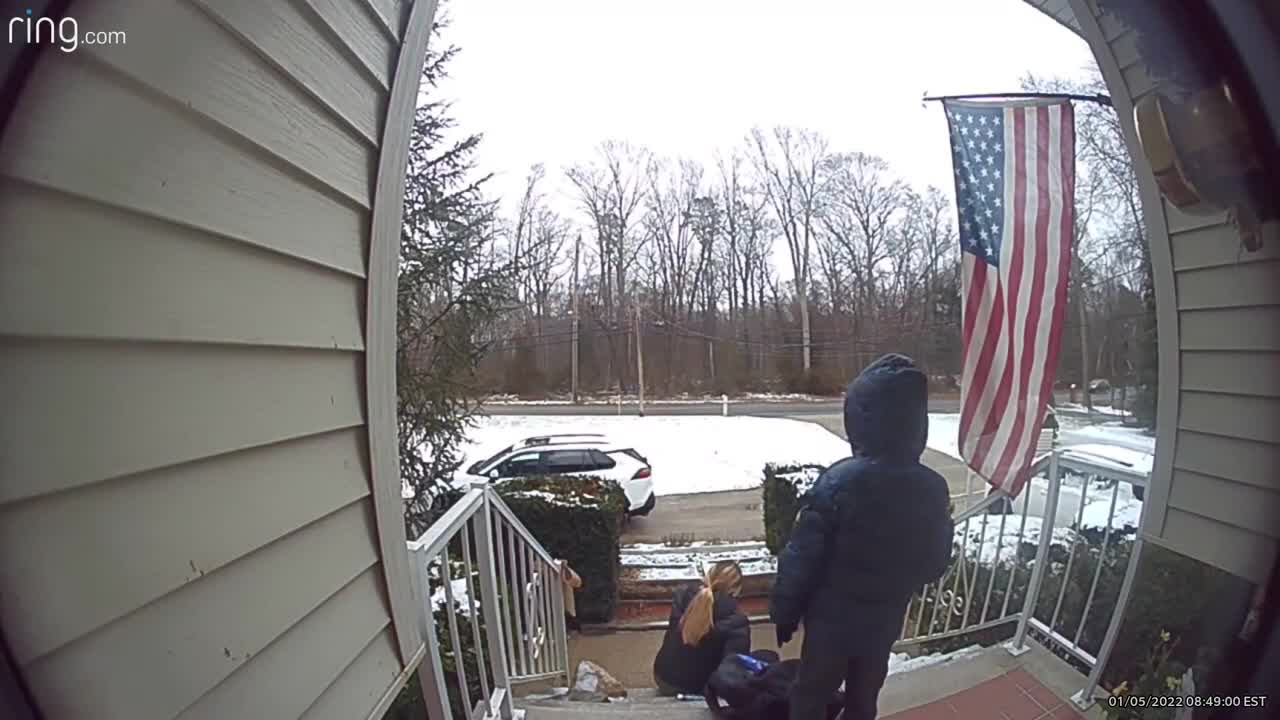 Lady Fell Going Down Icy Front Steps Even After Her Son Warned Her