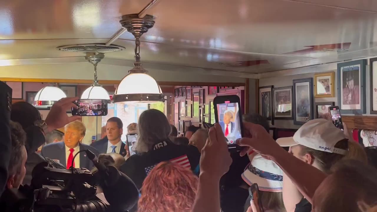 Trump Signs MAGA Hats And Talks To Supporters At New Hampshire Event