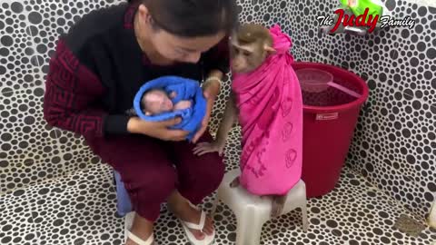 Waiting for mom to prepare a warm bath