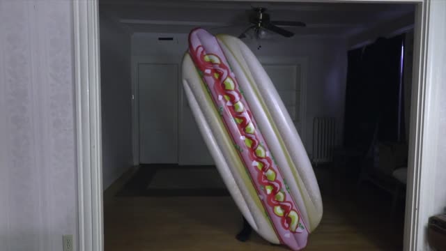 Dog vs Giant Hot Dog Prank! Funny Dogs Maymo, Potpie, & Penny Fight Junk Food