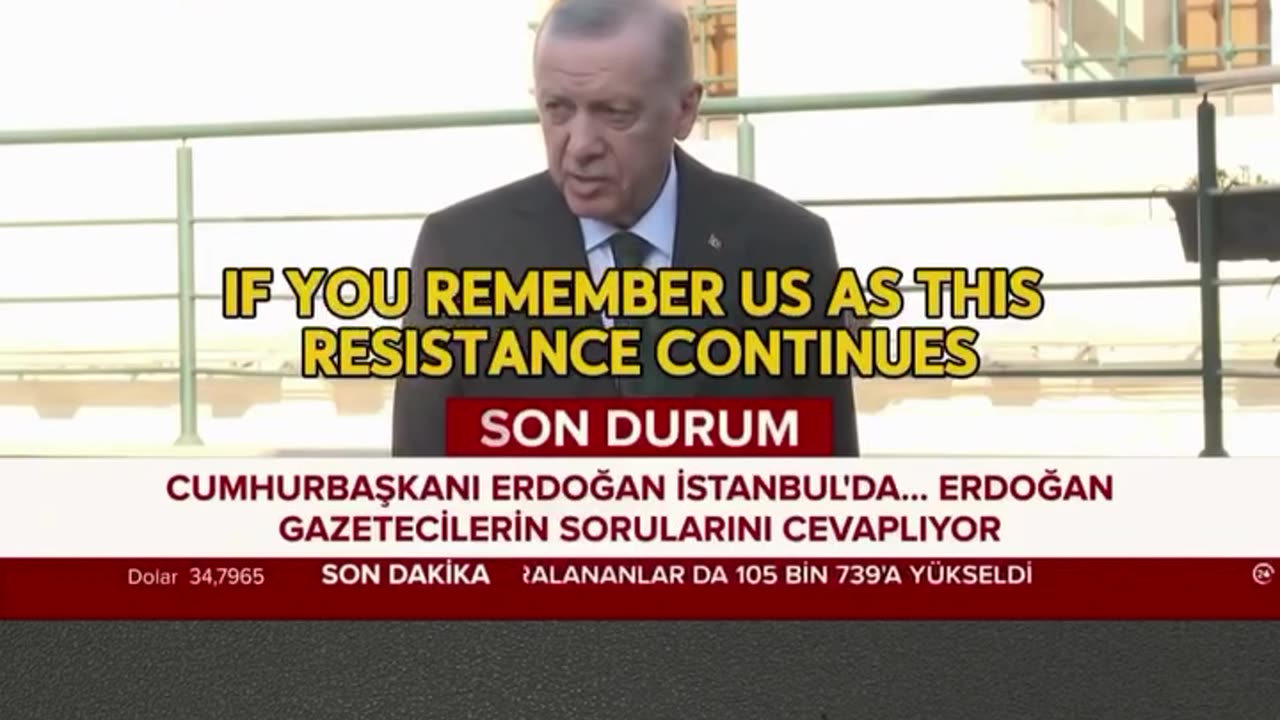 Turkish President Recep Tayyip Erdogan speaks about the war in Syria