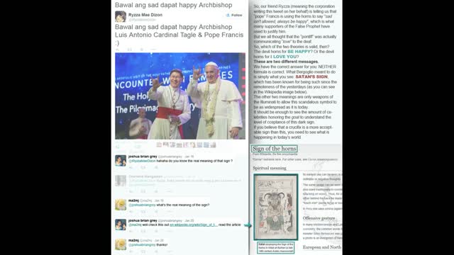 Pope Francis & Archbishop Luis Antonio Showing Sign of Horns