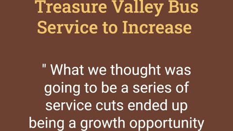 Treasure Valley Bus Service to Increase by 14%