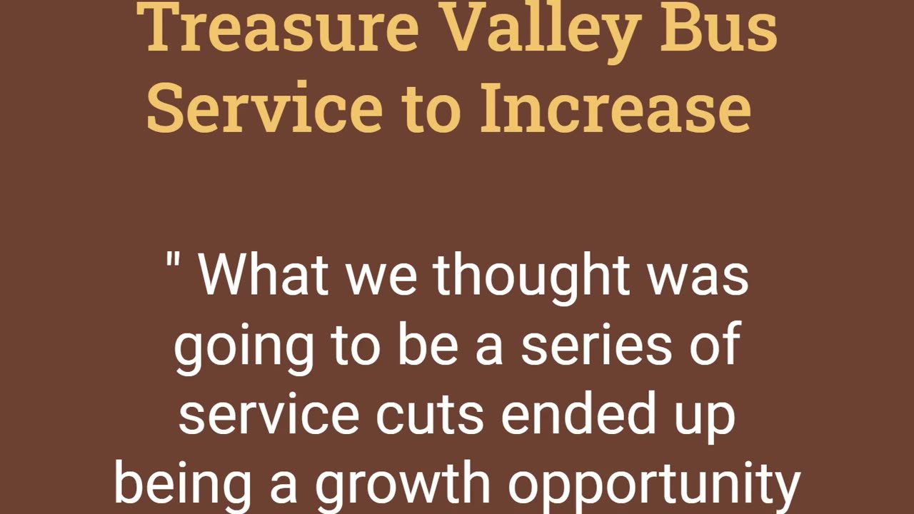 Treasure Valley Bus Service to Increase by 14%