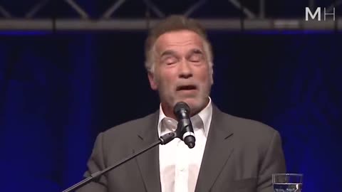 ARNOLD SCHWARZENEGGER LEAVES AUDIENCE SPEECH LESS