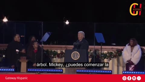 Joe Biden speaks at Christmas tree lighting ceremony in D. C.