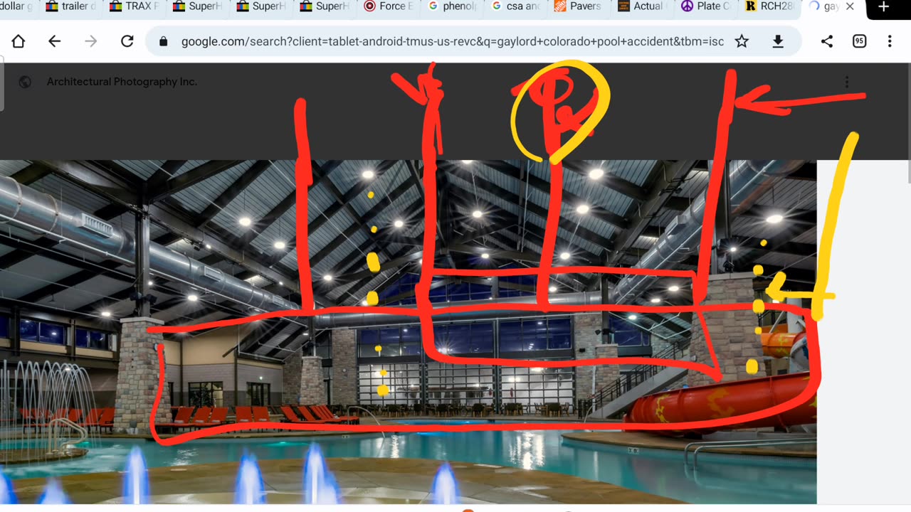 Gaylord Colorado Pool Accident appears rafter to ductwork anchor hanger failure, part A