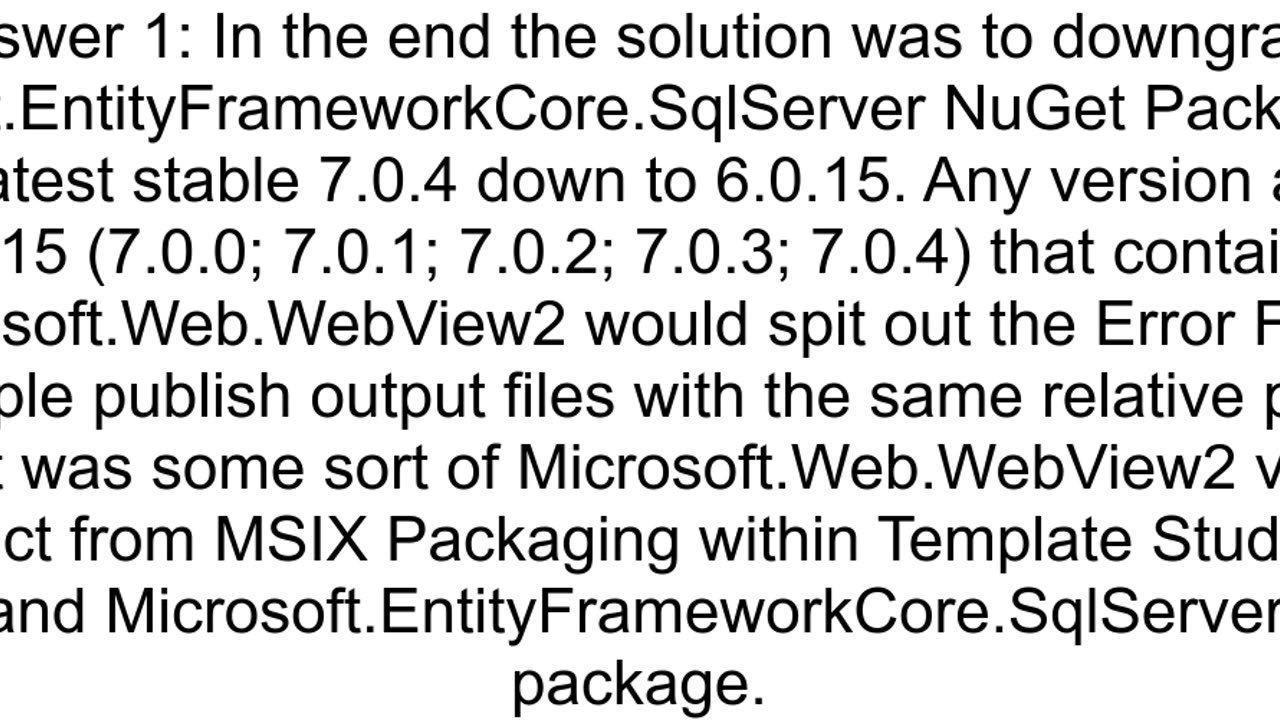 Error NETSDK1152 on WinUI3 App Found multiple publish output files with the same relative path Micr